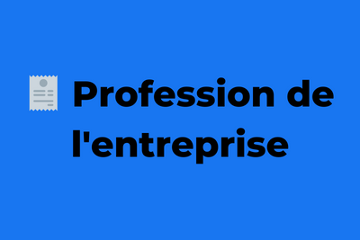 🧾 Profession de l'entreprise